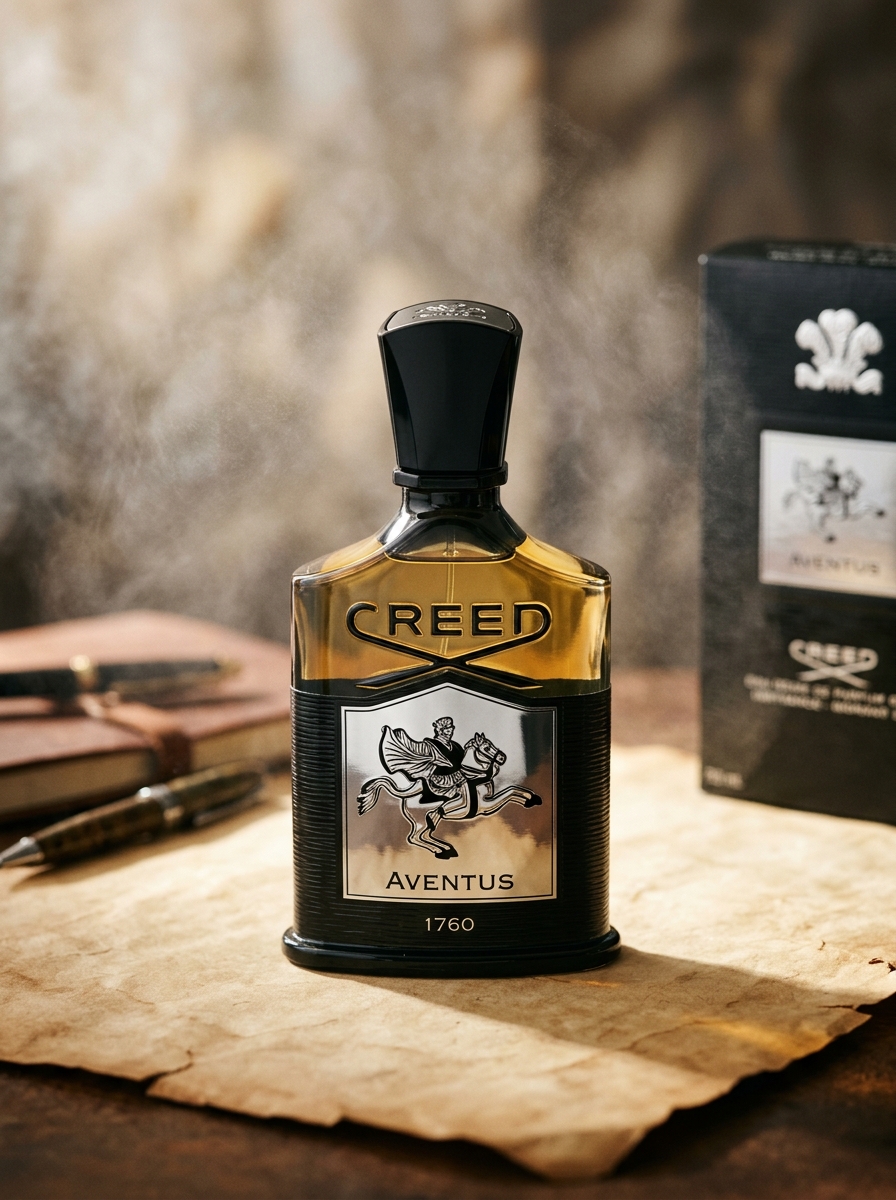 Creed Aventus luxury fragrance bottle